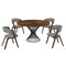 Armen Living Cirque and Rowan 5 Piece Walnut Round Dining Set SETCQDIWA5B - alternate 1